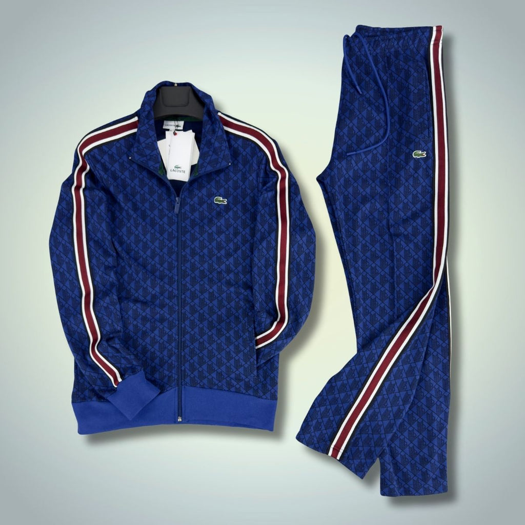 Lacoste męski dres Jacquard Monogram, niebieski. Premium jakość