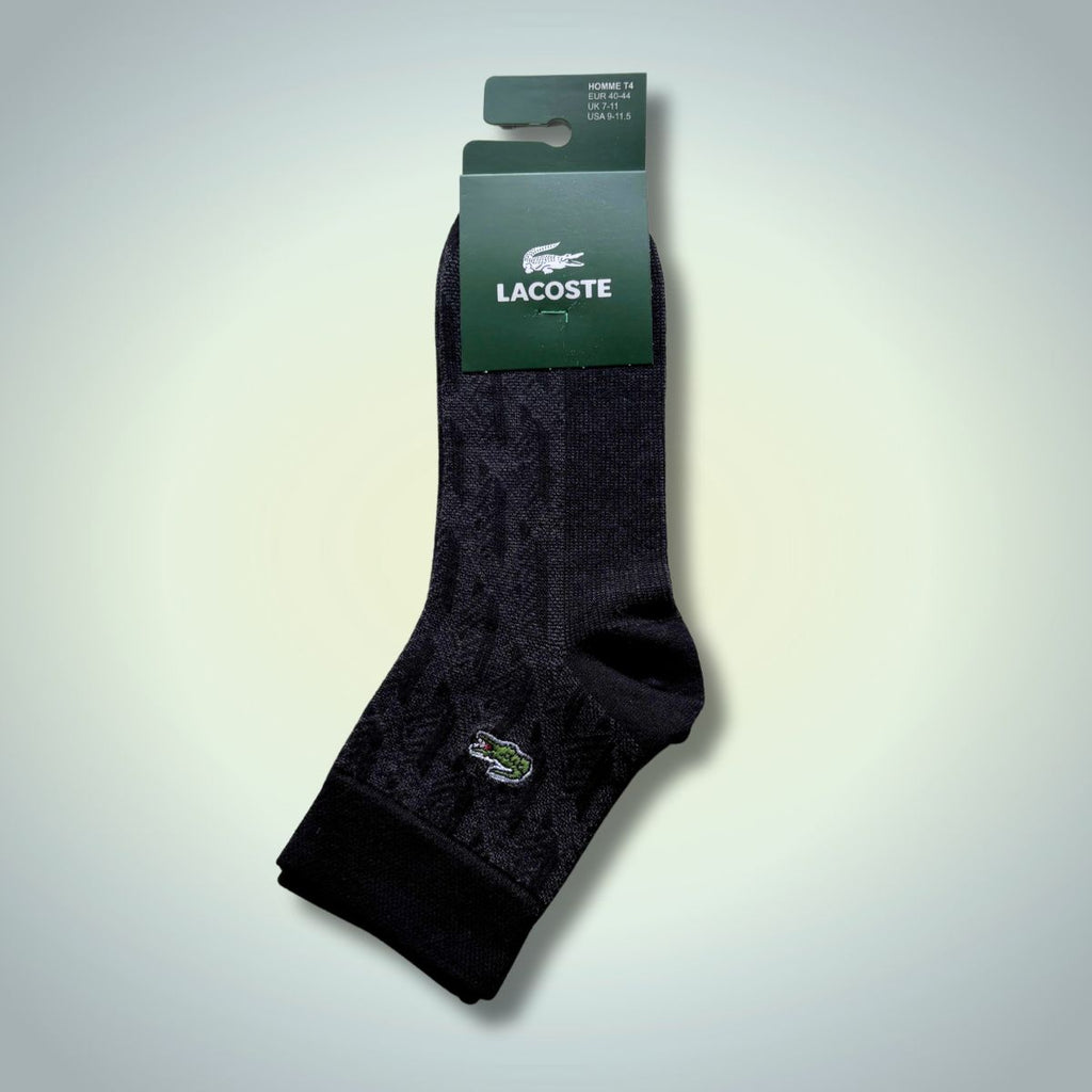Męskie skarpety za kostkę Lacoste, 40-44. Czarny żakard. Jakość premium