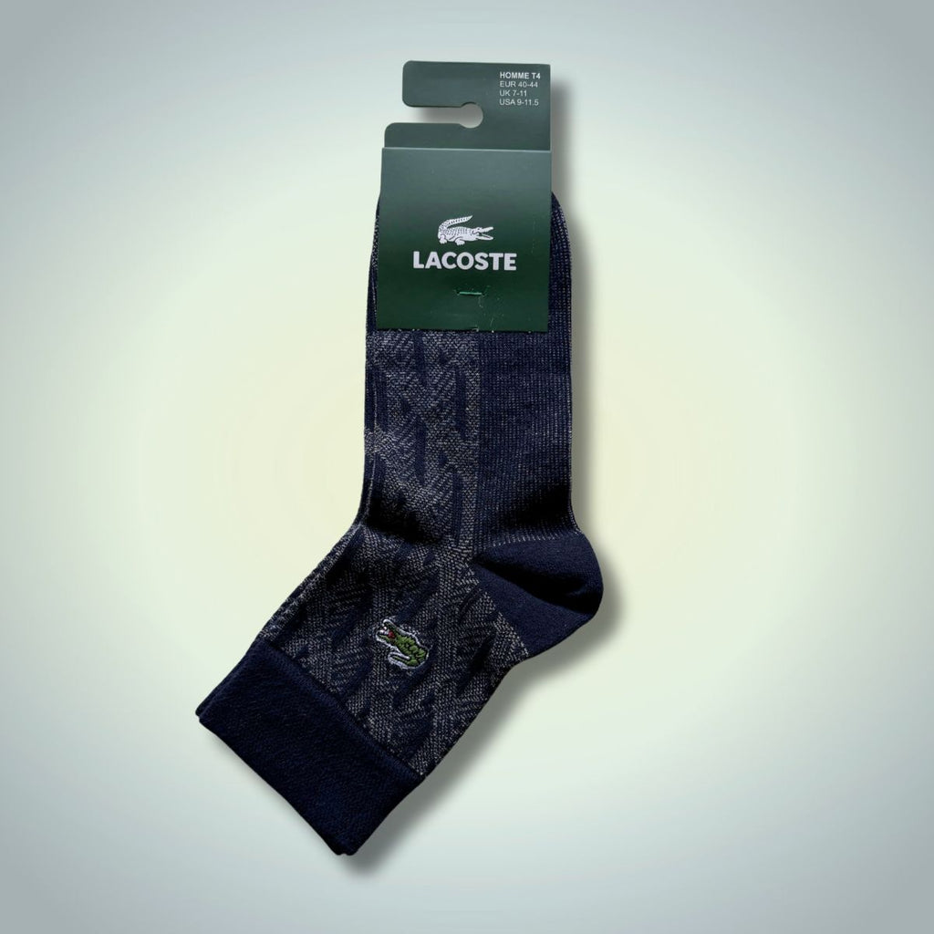 Męskie skarpety za kostkę Lacoste, 40-44. Granatowy żakard. Jakość premium