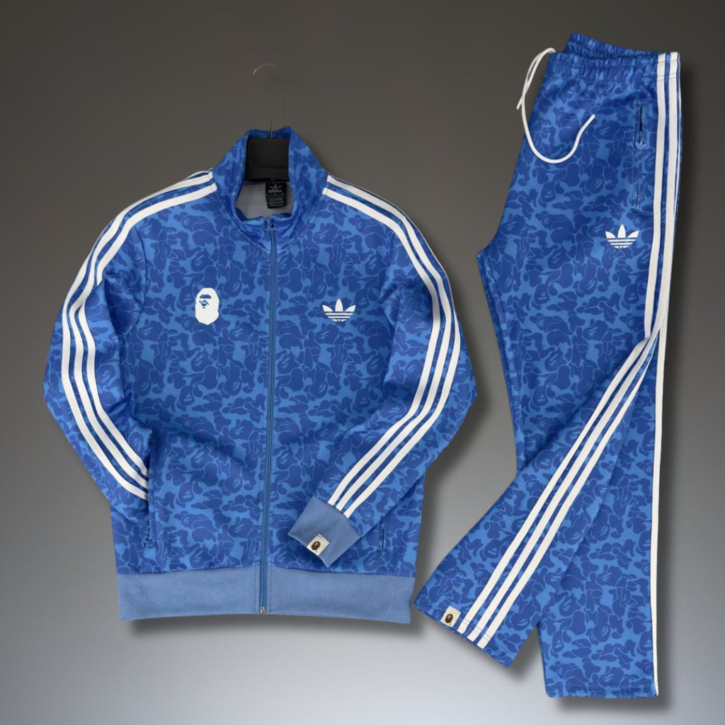 Adidas x A Bathing Ape męski dres, niebieski. Premium jakość