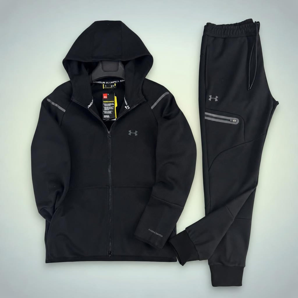 Under Armour męski zestaw sportowy z odblaskowymi elementami, czarny. Premium jakość
