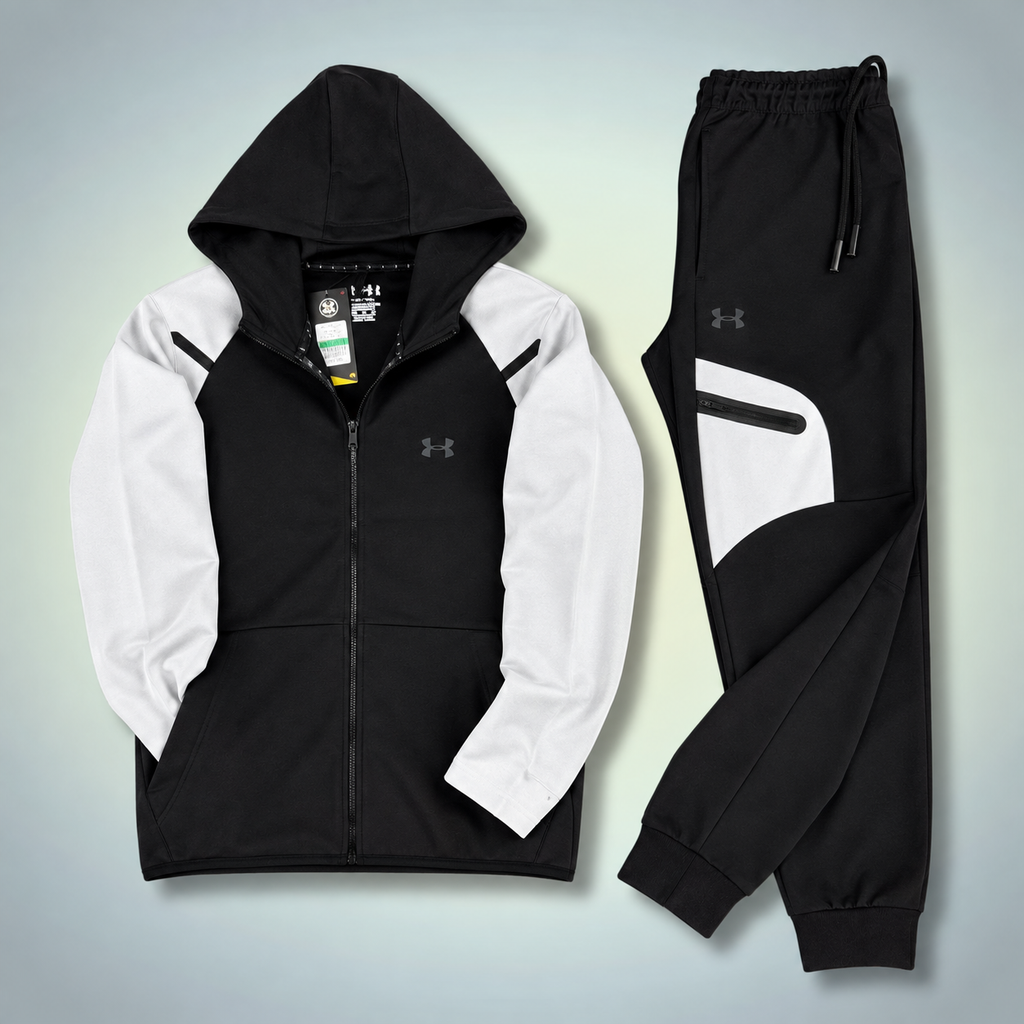 Under Armour męski zestaw sportowy, 2026, grafitowy - biały. Premium jakość