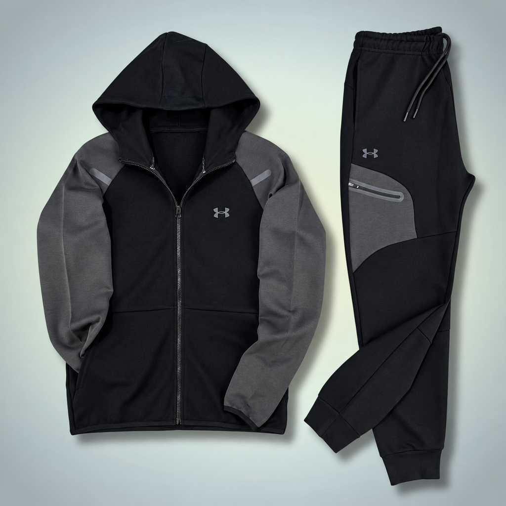 Under Armour męski zestaw sportowy, 2026, czarny - grafitowy. Premium jakość