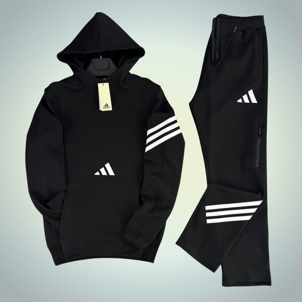 Adidas męski komplet z kapturem, czarny. Premium jakość