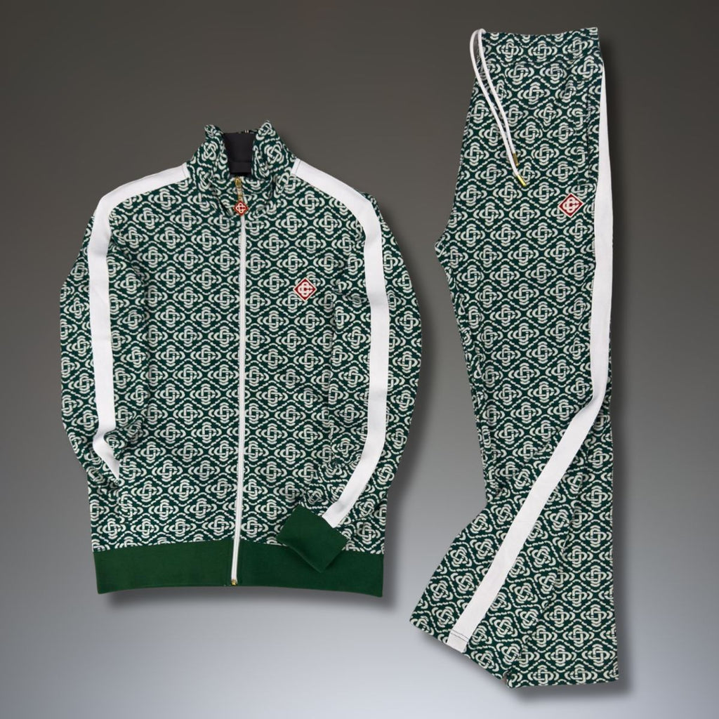 Dres męski Casablanca, Jacquard Monogram, zielony. Jakość premium