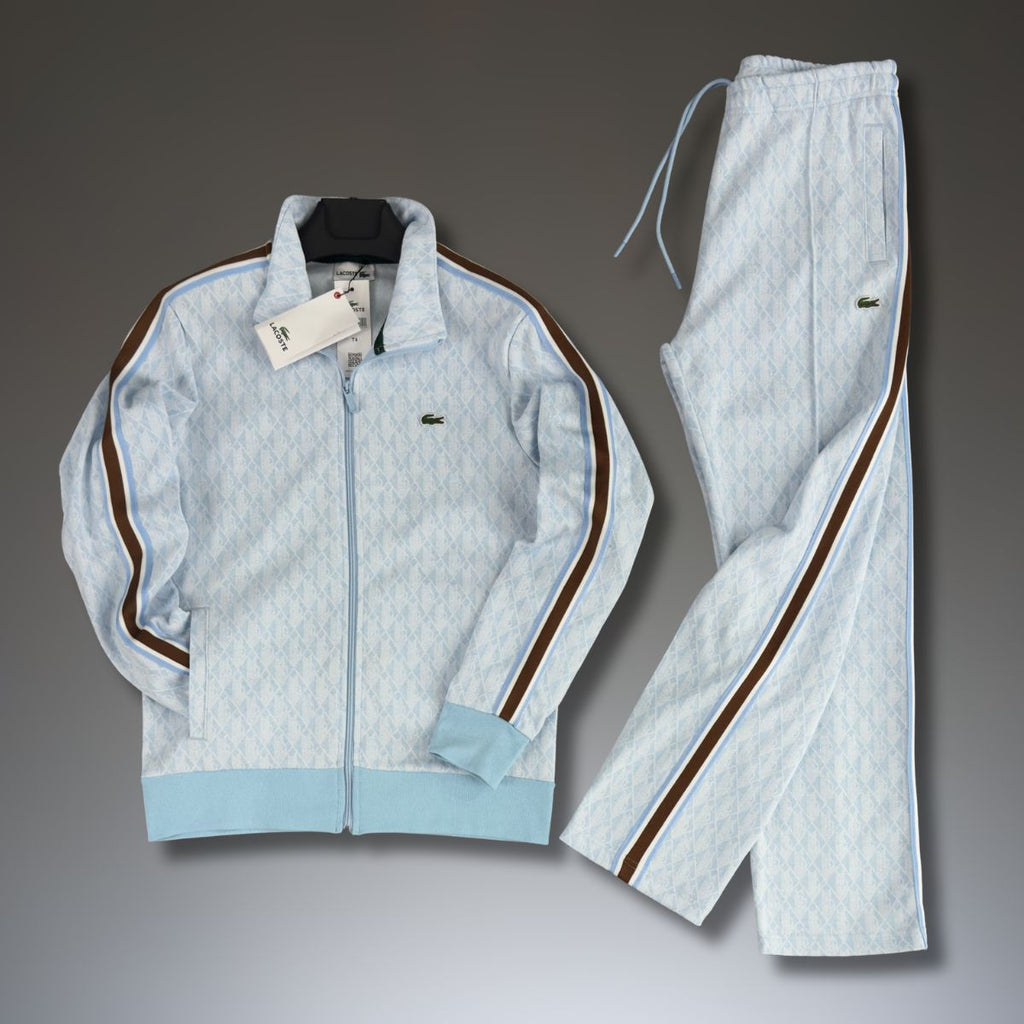 Dres męski Lacoste, Jacquard Monogram, jasnoniebieski. Jakość premium