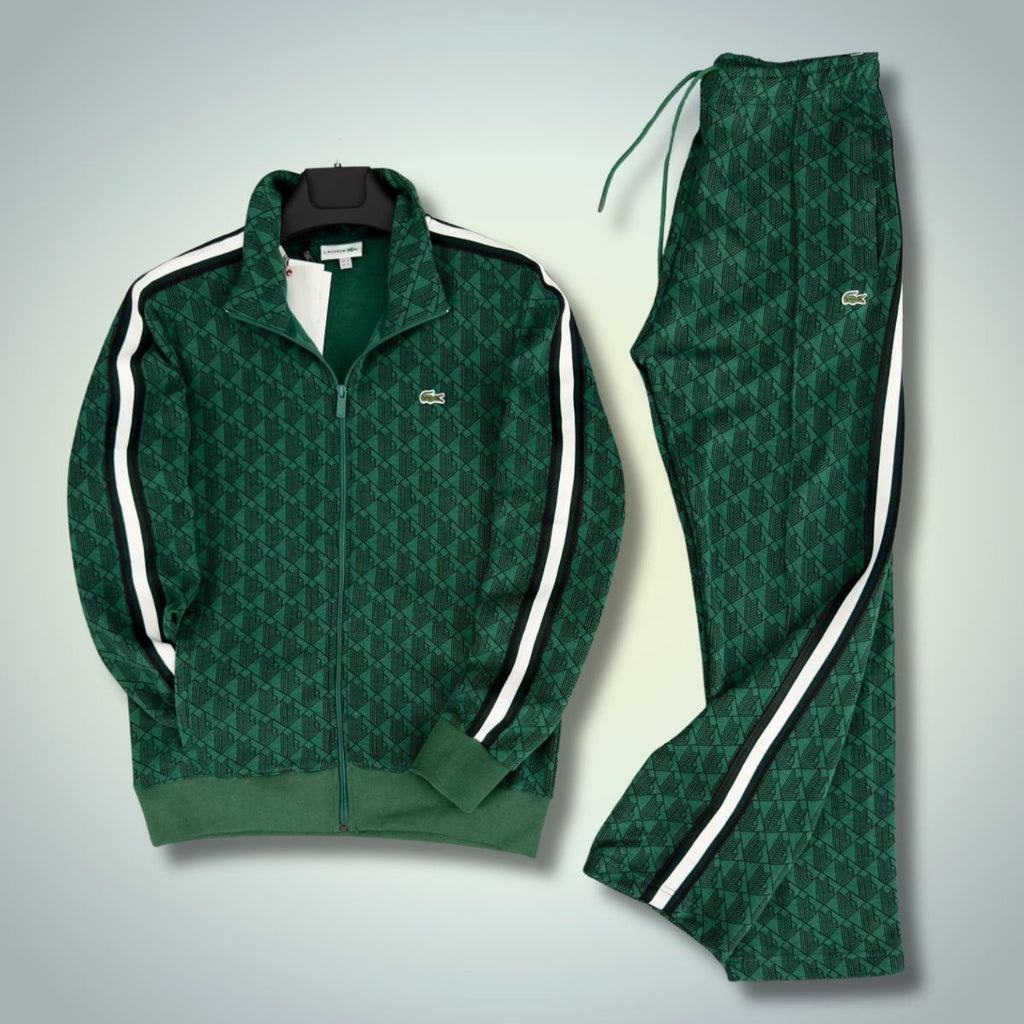 Dres męski Lacoste, Jacquard Monogram, ciemnozielony. Jakość premium