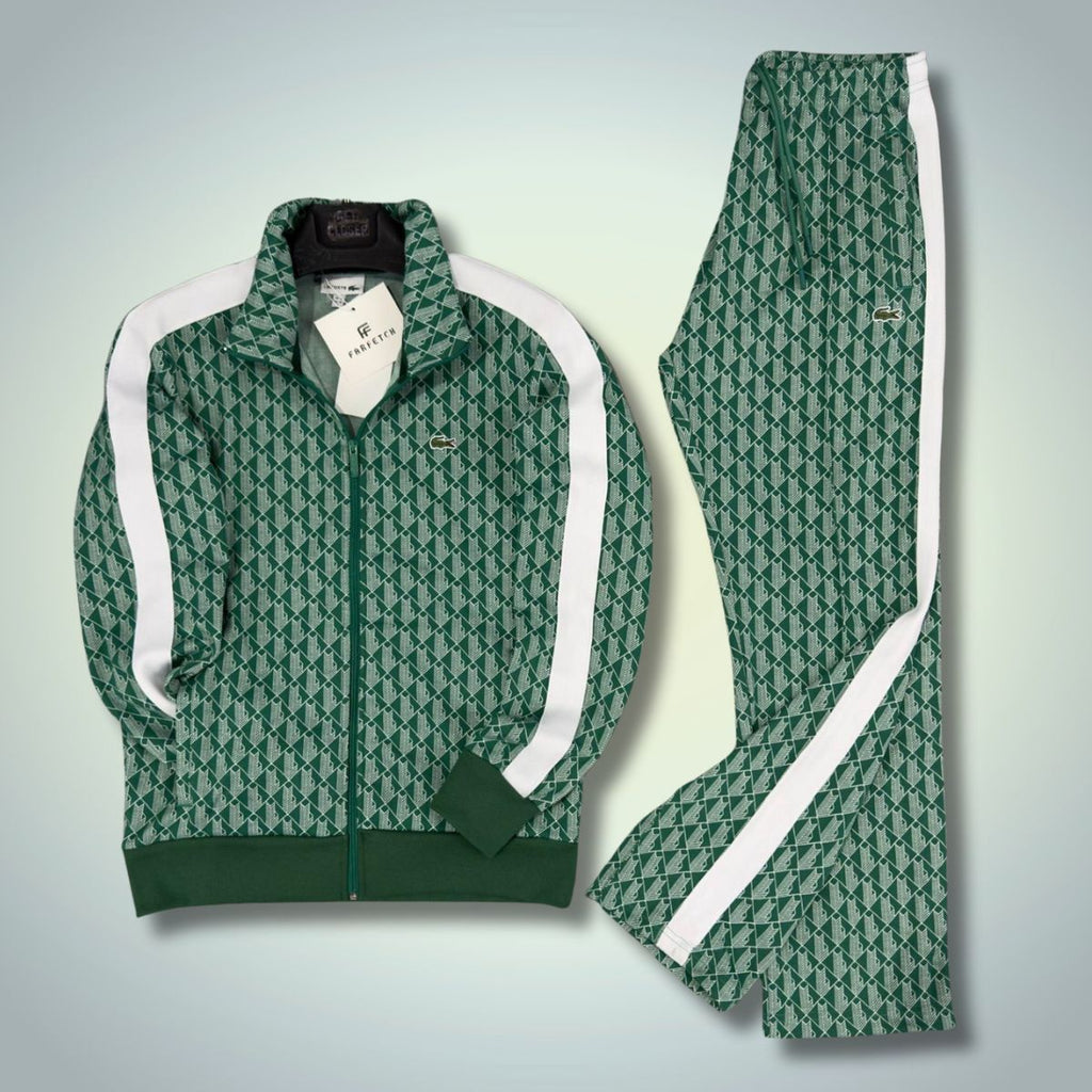 Dres męski Lacoste, Jacquard Monogram, zielony. Jakość premium