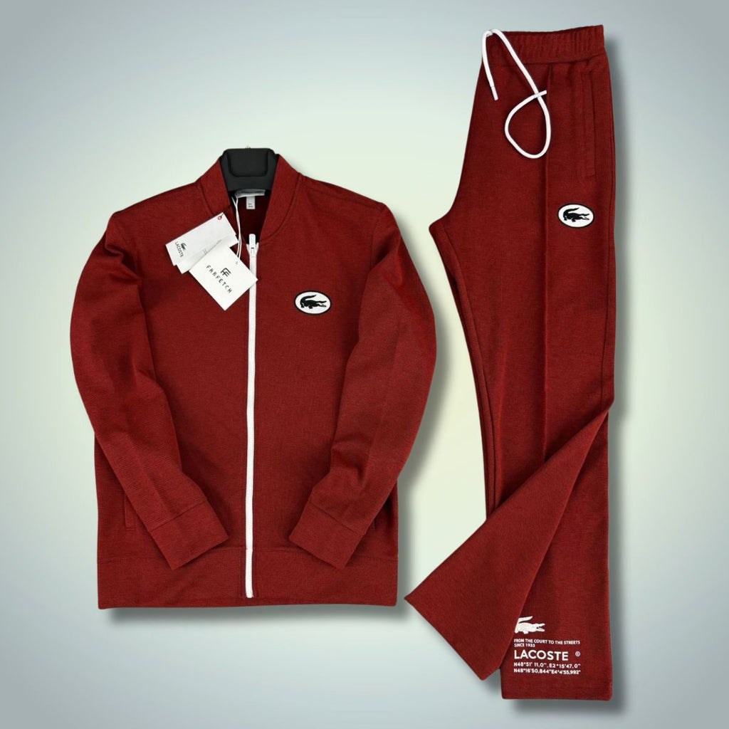 Dres męski Lacoste, bordowy. Jakość premium