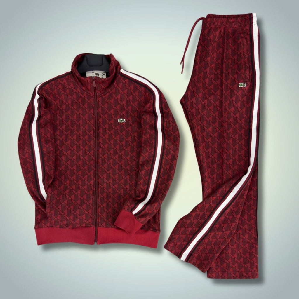 Lacoste męski dres Jacquard Monogram, czerwony. Premium jakość