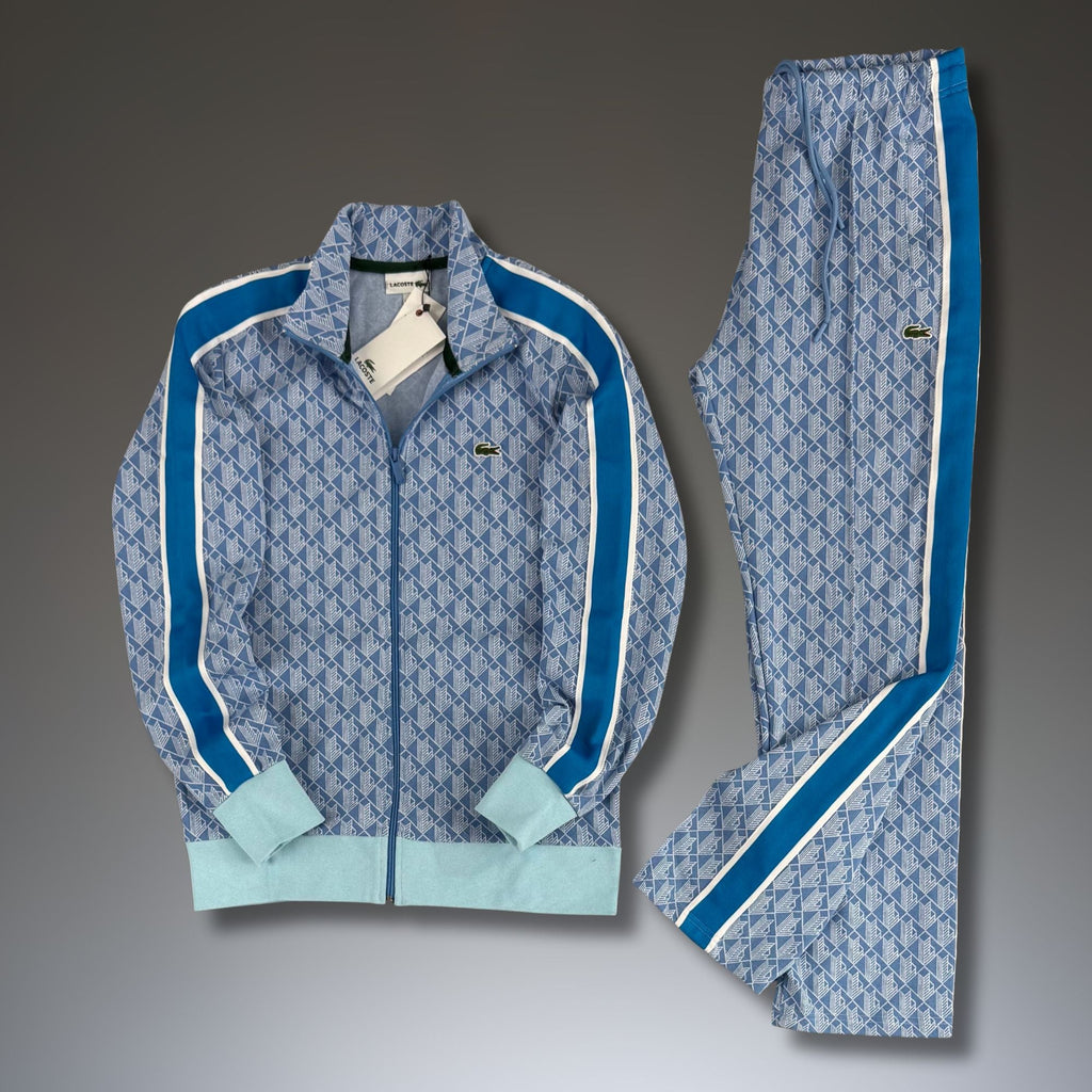 Lacoste męski komplet, Jacquard Monogram, oceaniczny niebieski. Model 2025. Premium jakość