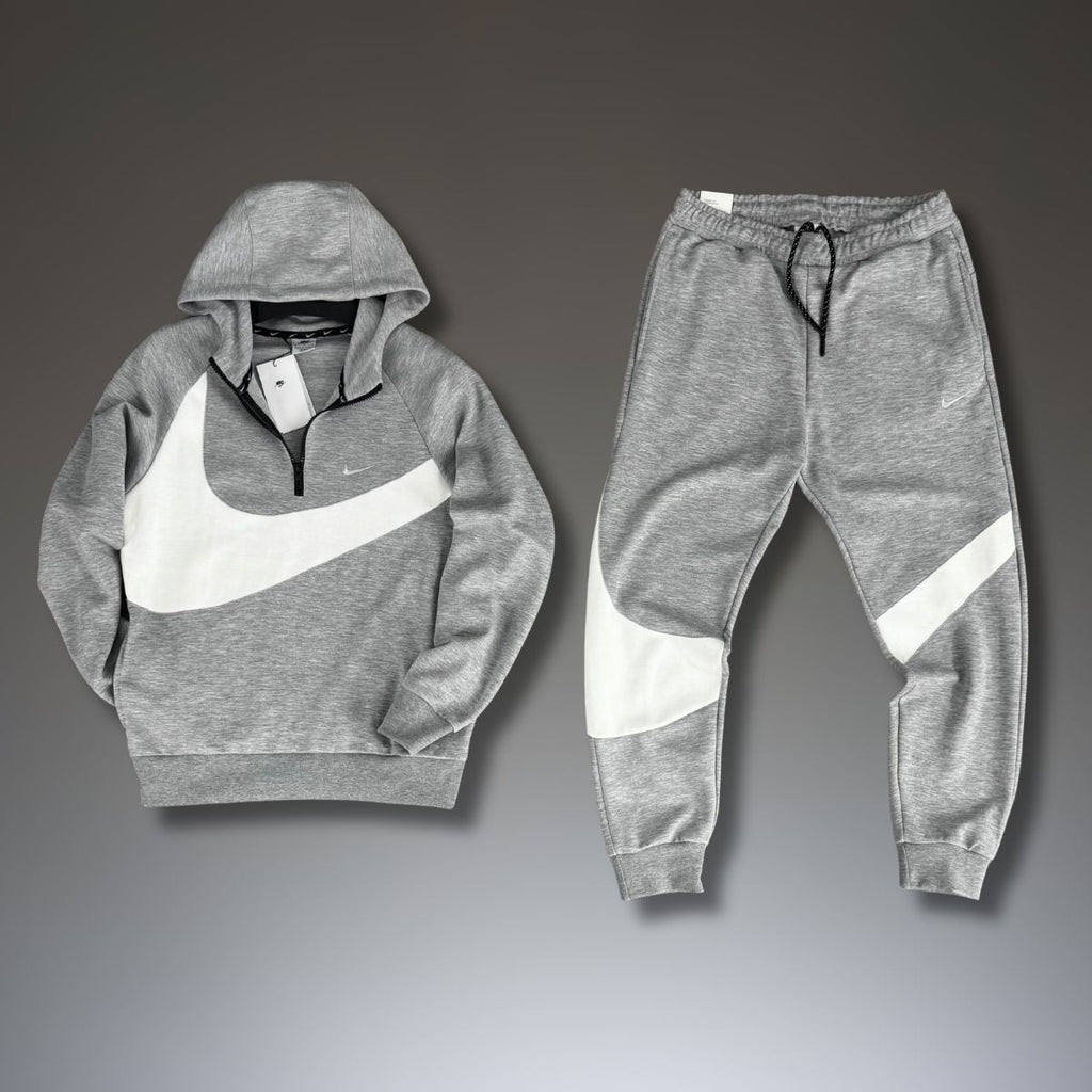 Nike męski komplet, duże logo, klasyczny szary. Premium jakość