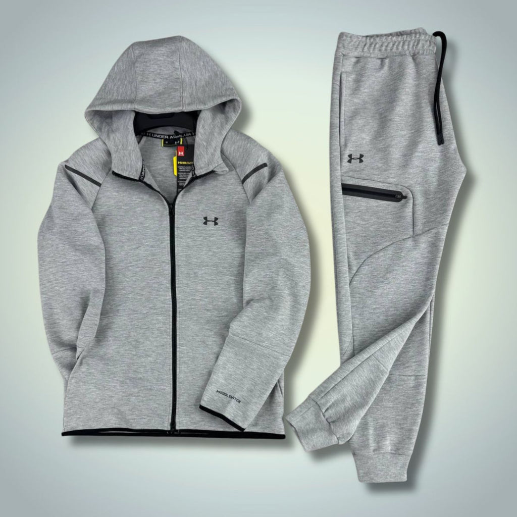 Under Armour męski dres, odblaskowy, klasyczny szary. Premium jakość
