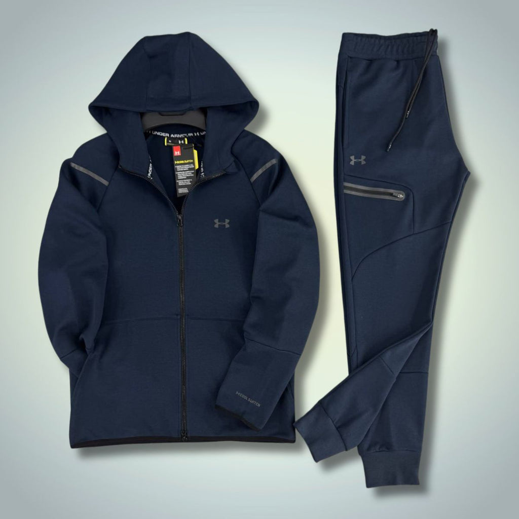 Under Armour męski dres, odblaskowy, niebieski. Premium jakość