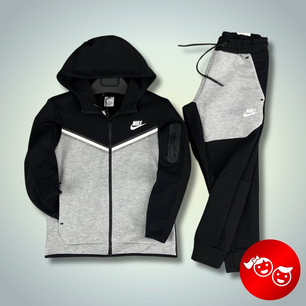 Nike Tech Fleece dziecięcy dres, czarno-szary. Premium jakość