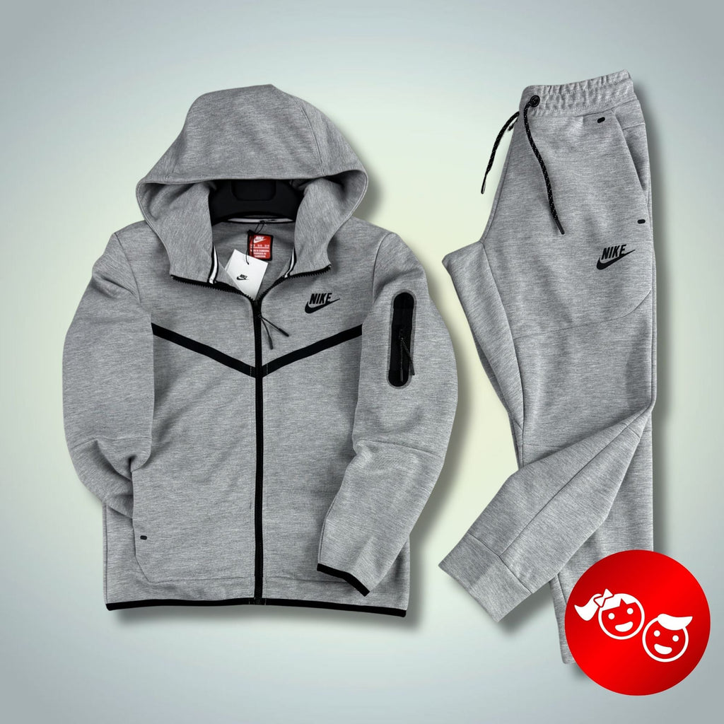 Dziecięcy zestaw sportowy Nike Tech Fleece, klasyczny szary. 2024. Premium jakość
