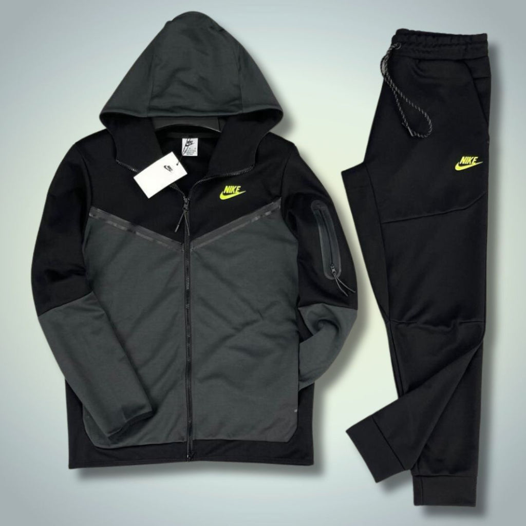 Nike Tech Fleece męski dres, grafitowy i czarny. Wysoka jakość