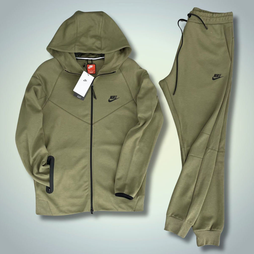 Męski dres Nike Tech Fleece, oliwkowozielony. Model 2023. Najwyższa jakość