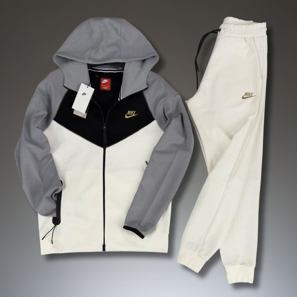 Nike Tech Fleece dres męski, biało-szaro-czarny. Model 2023 Jakość premium