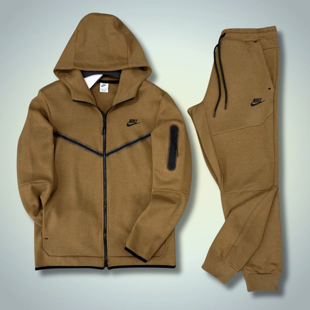 Męski dres Nike Tech Fleece, brązowy. Premium jakość