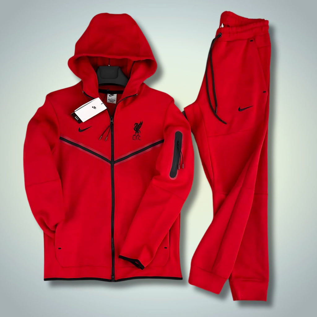 Męski dres Nike Liverpool Tech Fleece, czerwony. Premium jakość