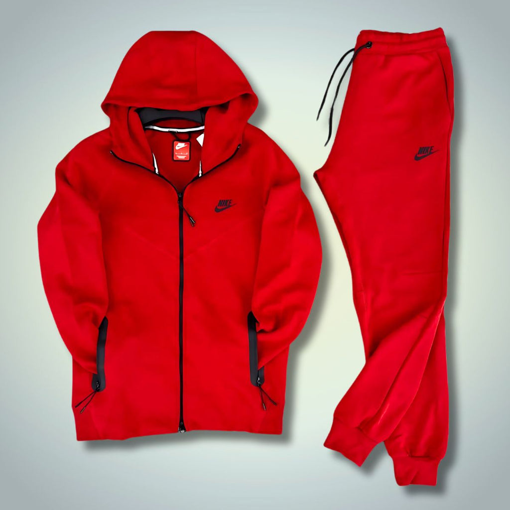 Dres męski Nike Tech Fleece, czerwony. Model 2023. Jakość premium