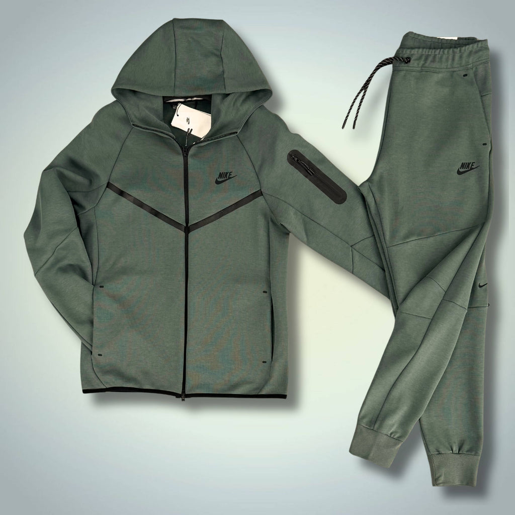 Nike Tech Fleece męski komplet, szałwiowa zieleń. Model 2024. Premium jakość