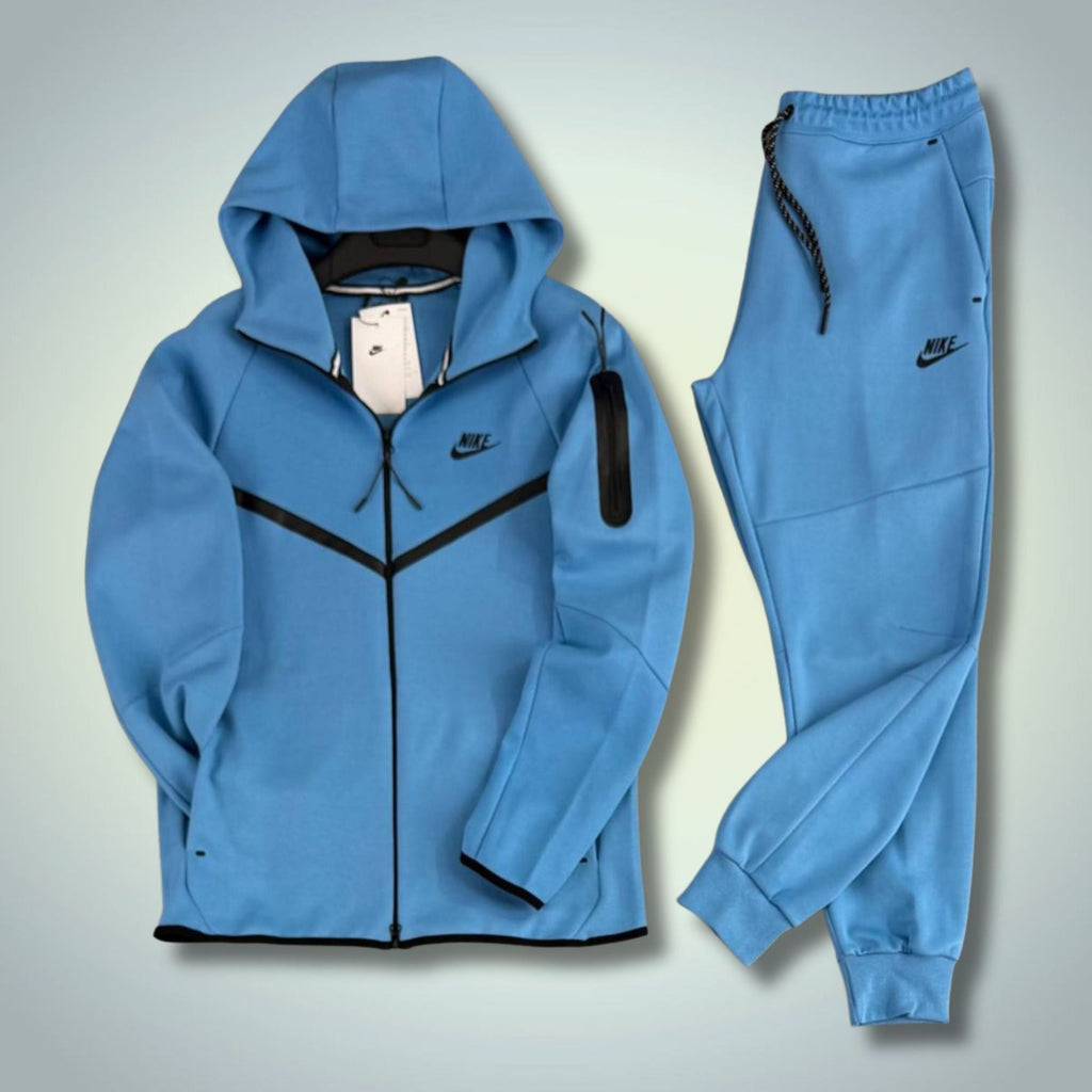 Męski komplet dresowy Nike Tech Fleece, niebieski, model 2024, premium jakość