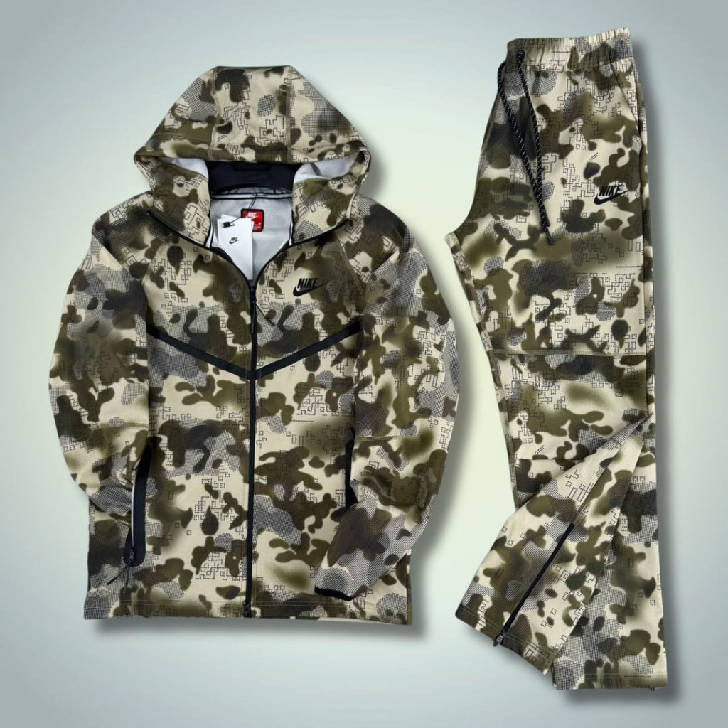 Nike Tech Fleece męski wodoodporny zestaw sportowy, kamuflażowy. Premium jakość