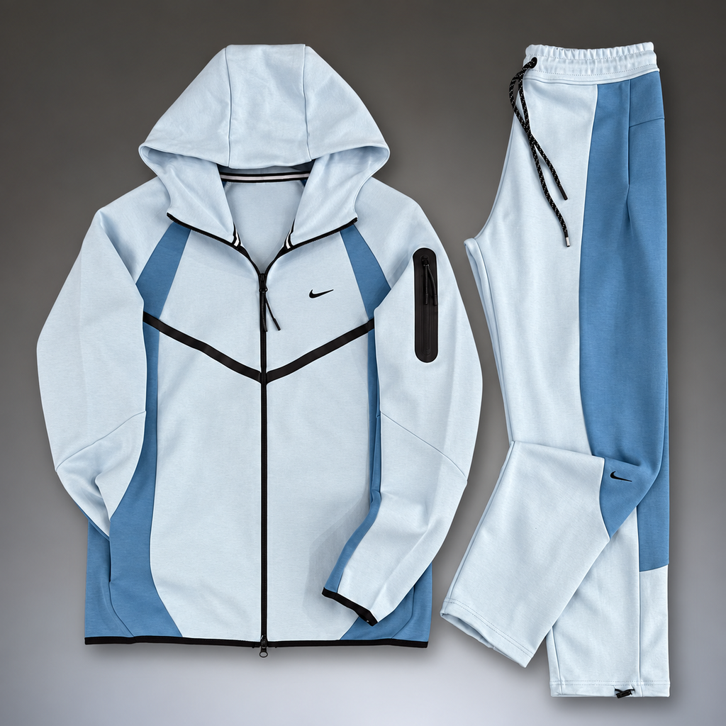 Nike Tech Fleece męski zestaw sportowy, jasnoniebieski - niebieski. Model 2026. Jakość premium