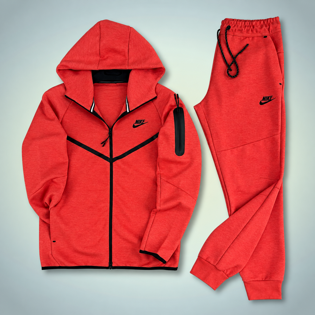 Nike Tech Fleece męski zestaw sportowy, koralowy. Model 2024. Jakość premium