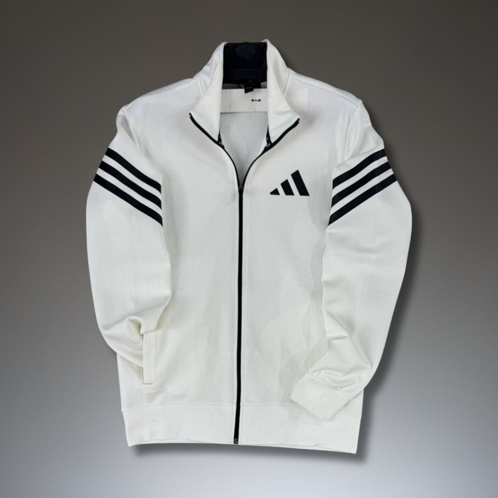 Bluza męska Adidas, pionowe paski, biała. Jakość premium