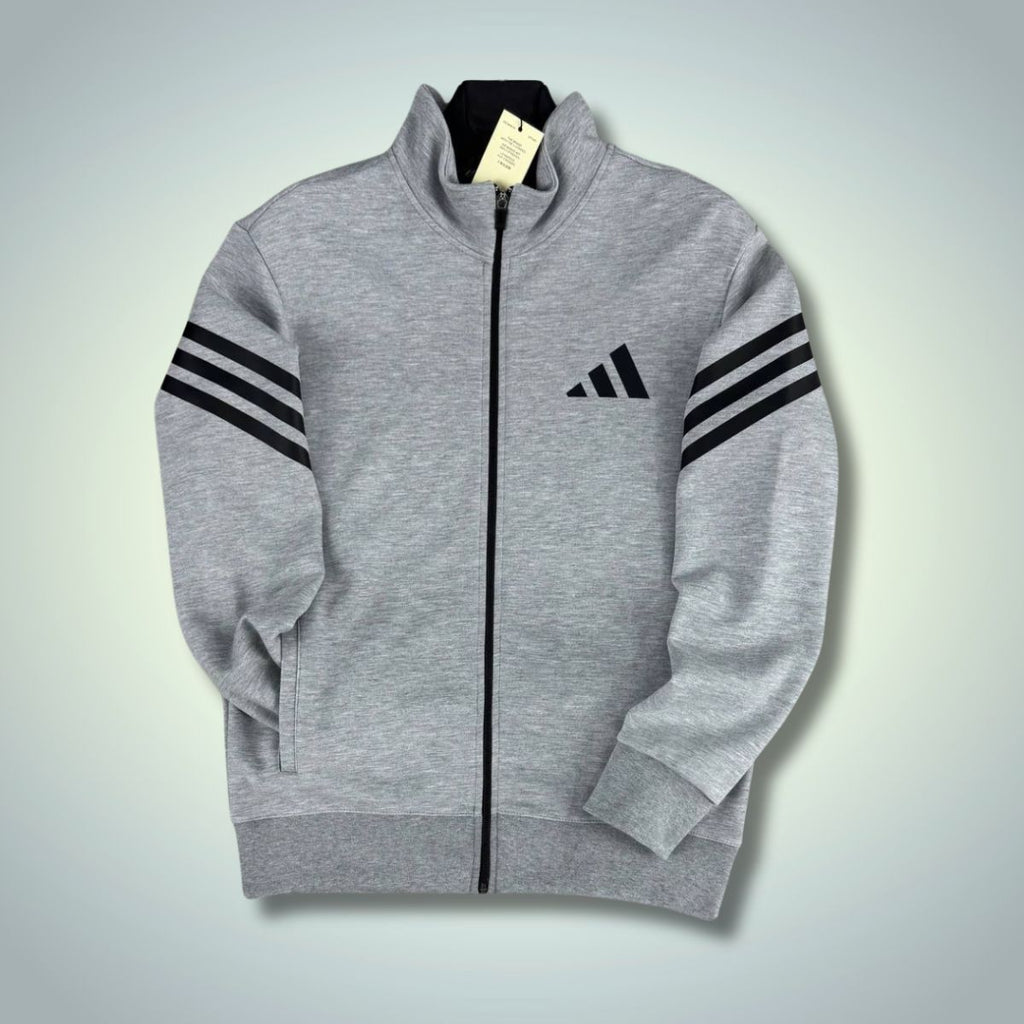 Bluza męska Adidas, pionowe paski, klasyczny szary. Jakość premium