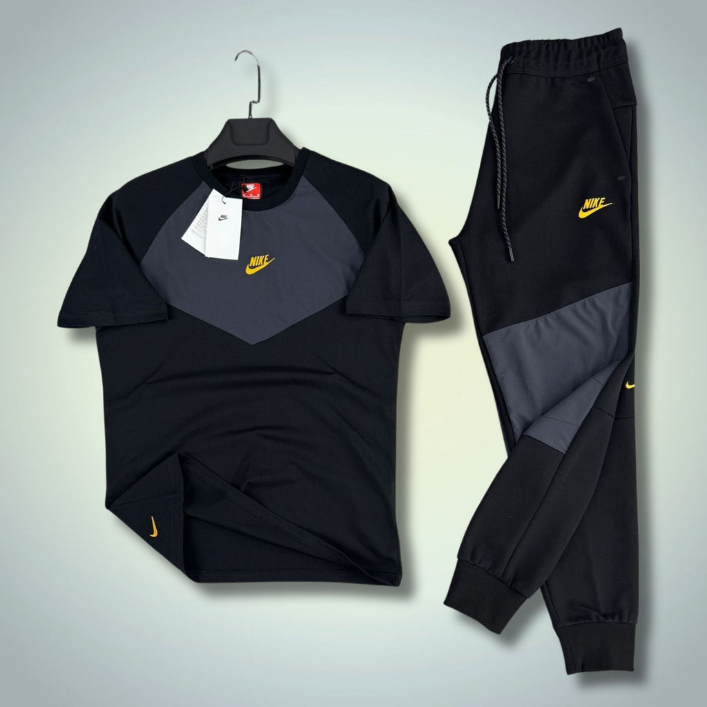 Nike Tech Fleece męski letni dres sportowy, czarno-grafitowy. 2026. Jakość premium