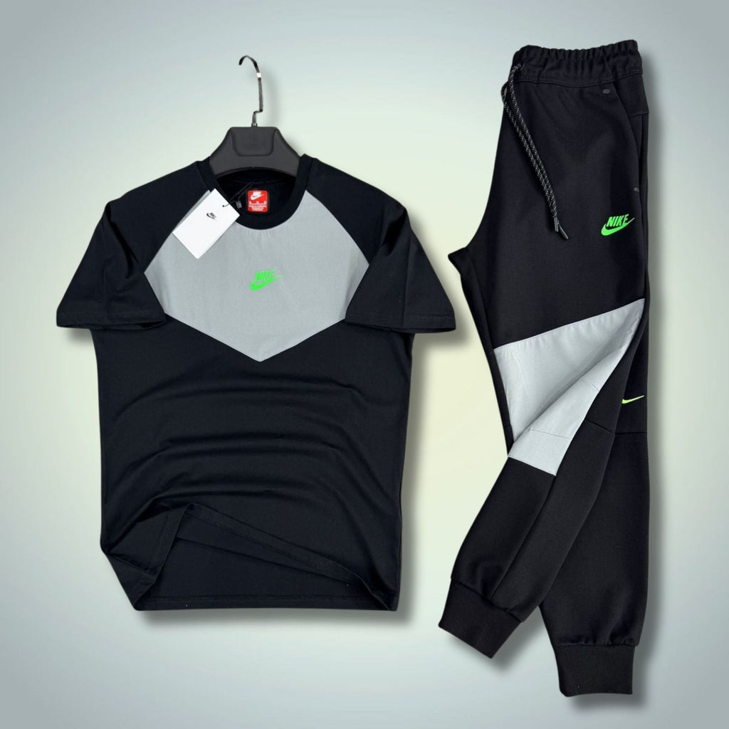 Nike Tech Fleece męski letni dres sportowy, czarno-szary. 2026. Jakość premium
