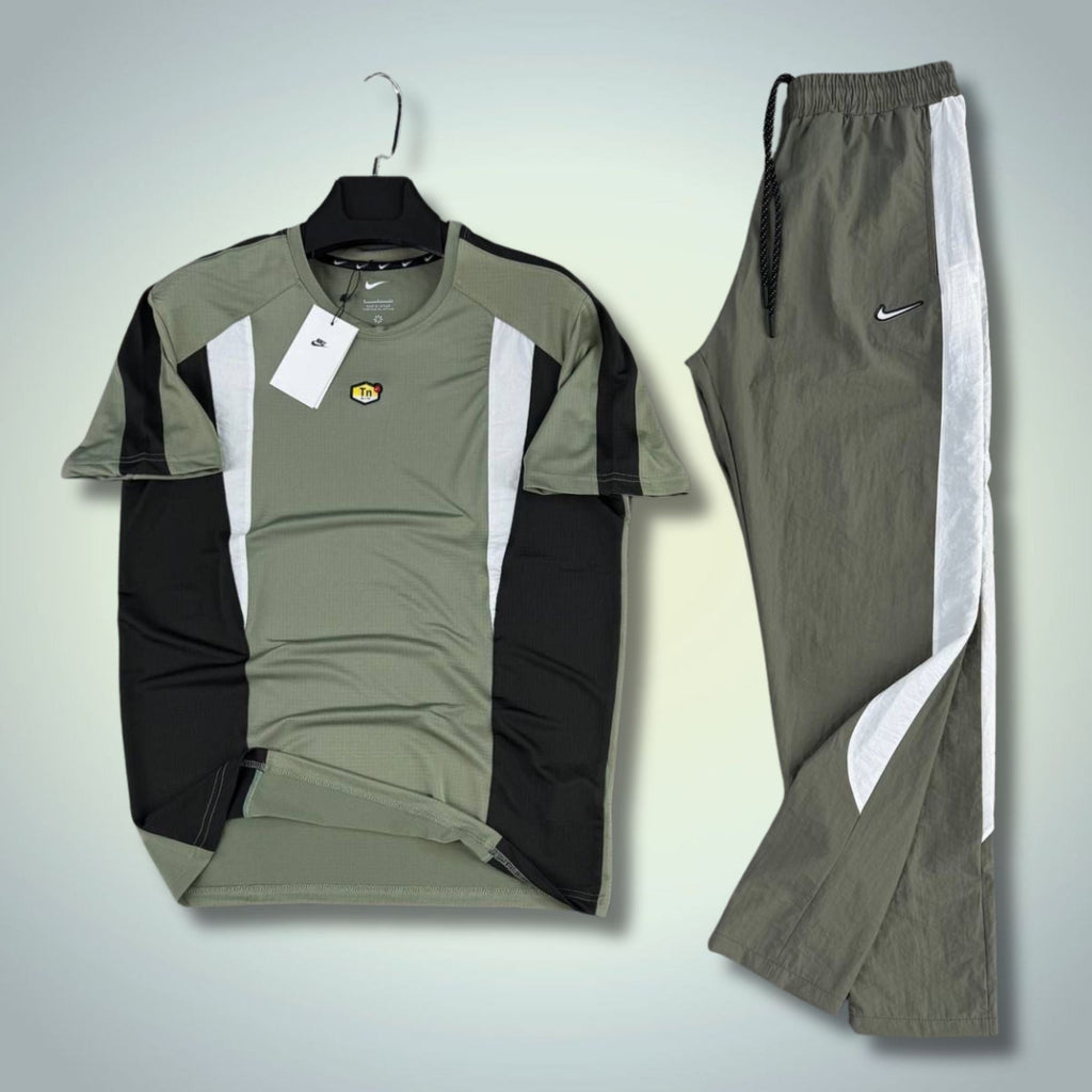 Nike TN męski letni dres sportowy, oliwkowy. Jakość premium