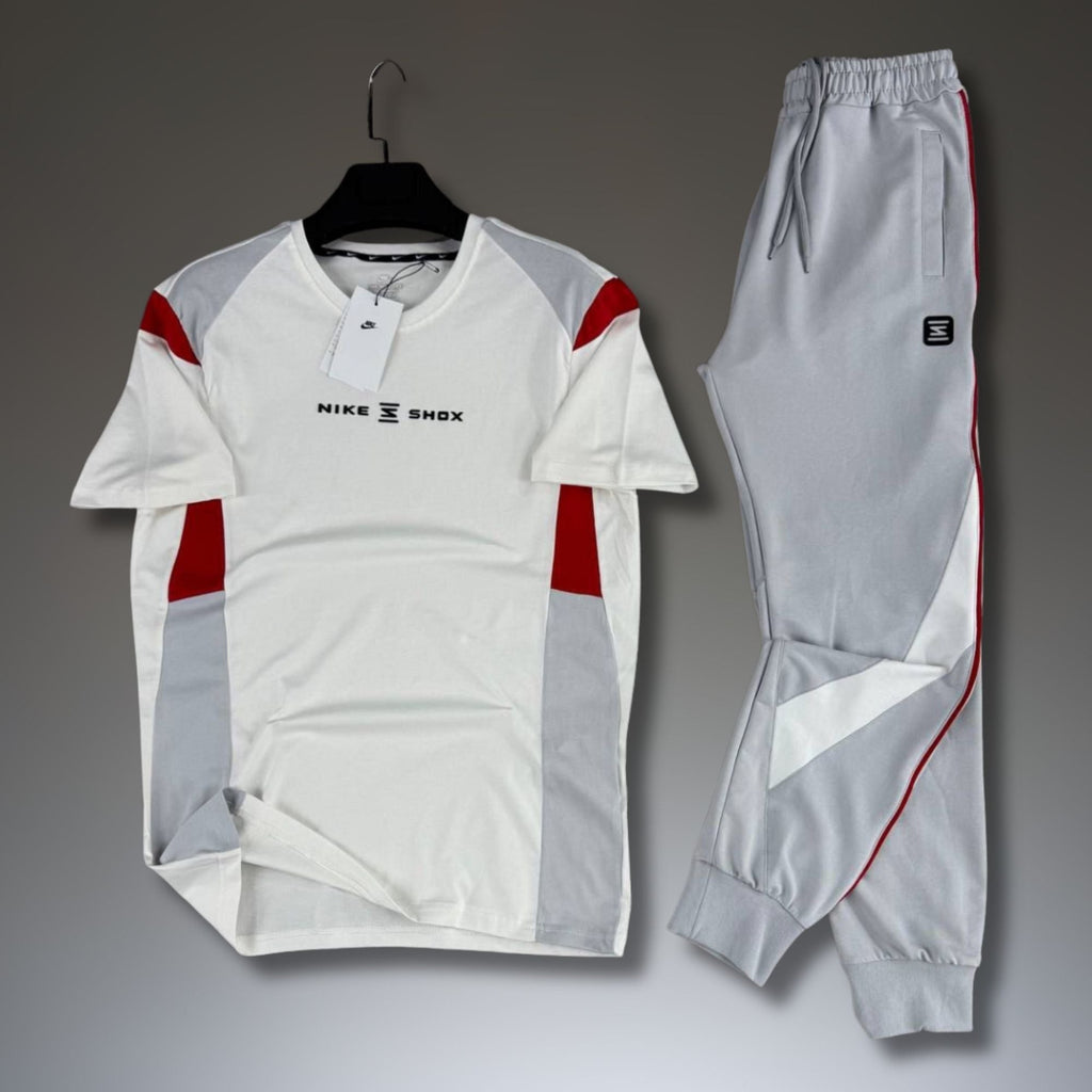 Nike Shox męski letni dres sportowy, biało-szary. Jakość premium