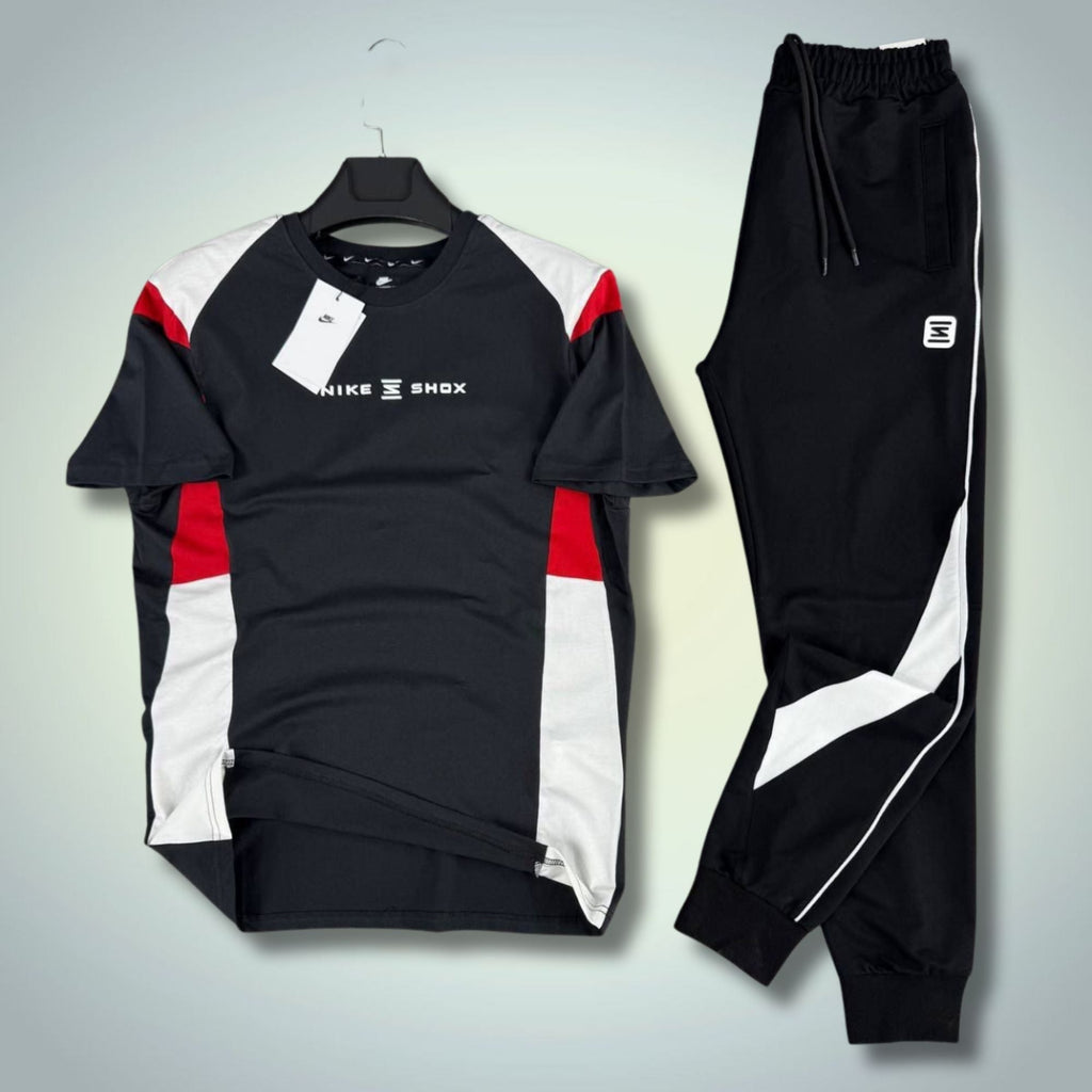Nike Shox męski letni dres sportowy, grafitowo-czarny. Jakość premium