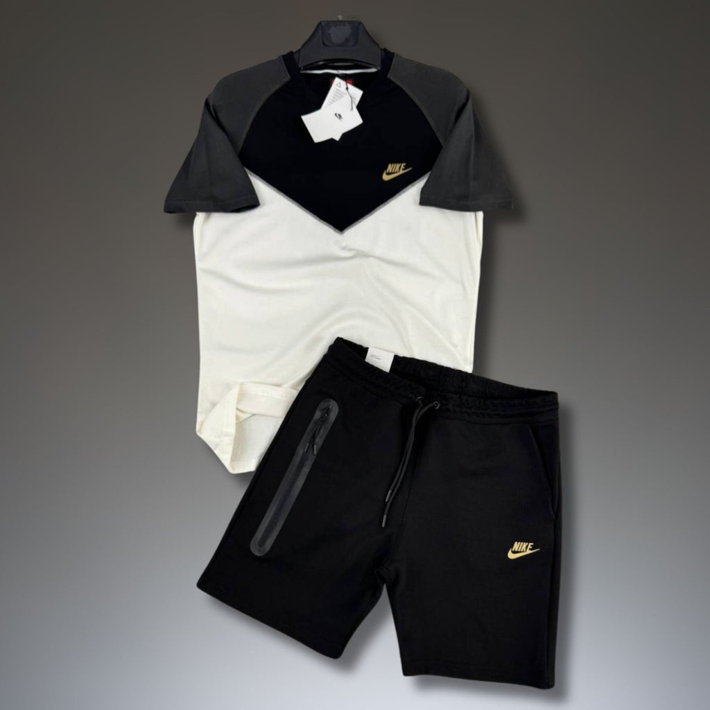 Nike Tech Fleece męski krótki dres sportowy, grafitowo-biało-czarny. Premium jakość