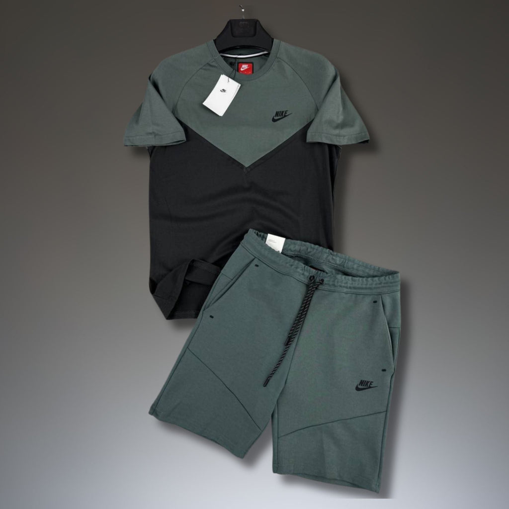 Nike Tech Fleece męski krótki dres sportowy, zielono-czarny. Premium jakość