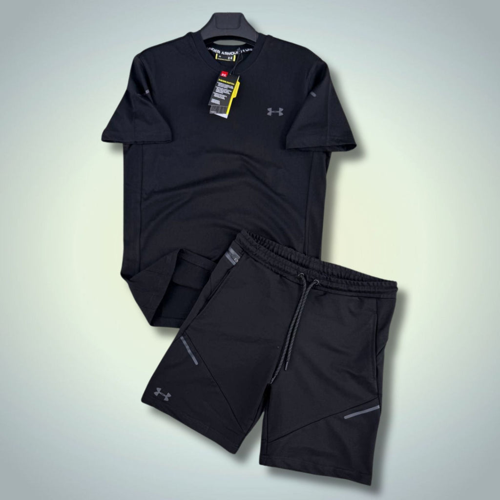 Under Armour męski krótki zestaw sportowy, czarny. Premium jakość