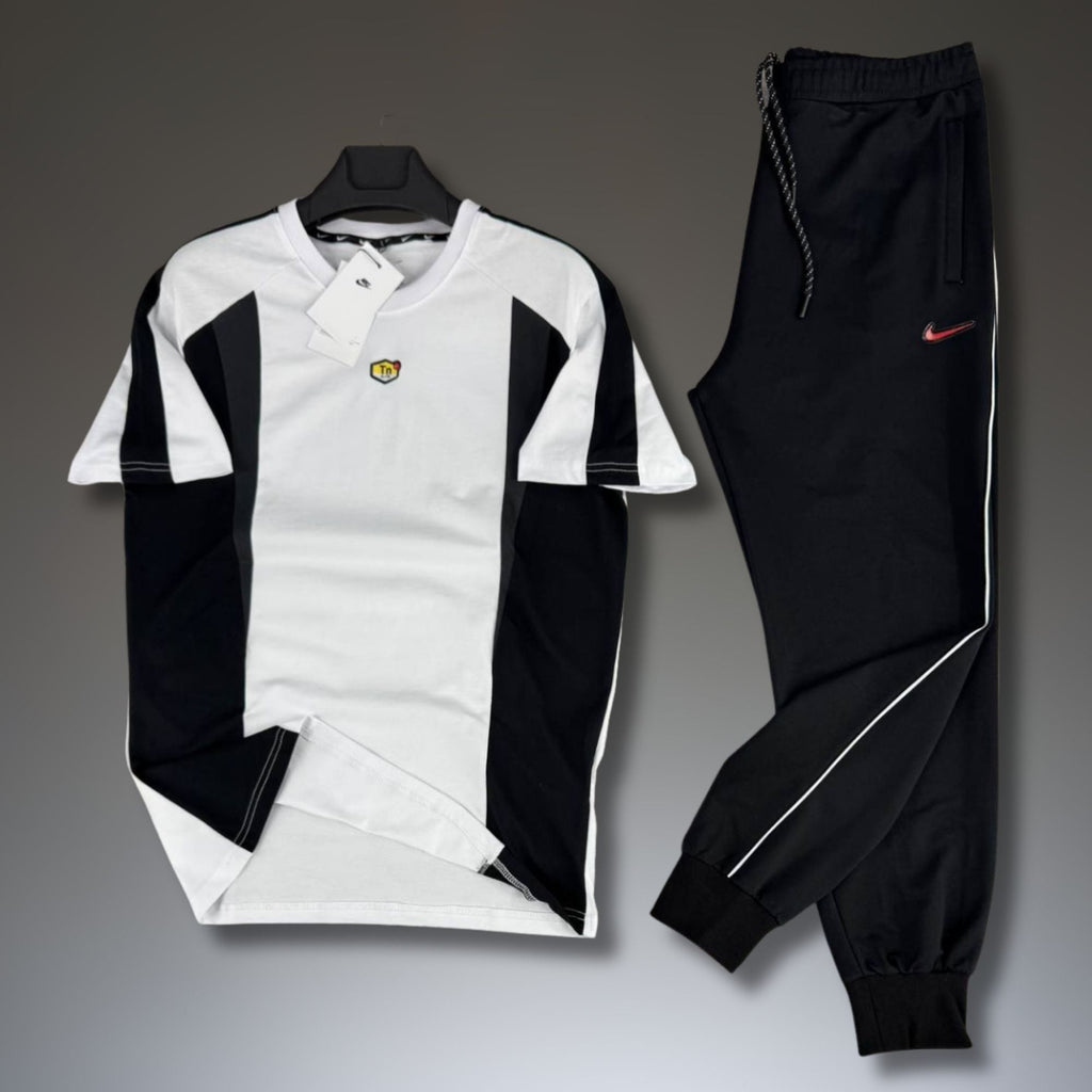 Nike TN męski letni zestaw sportowy, czarno-biały. Premium jakość