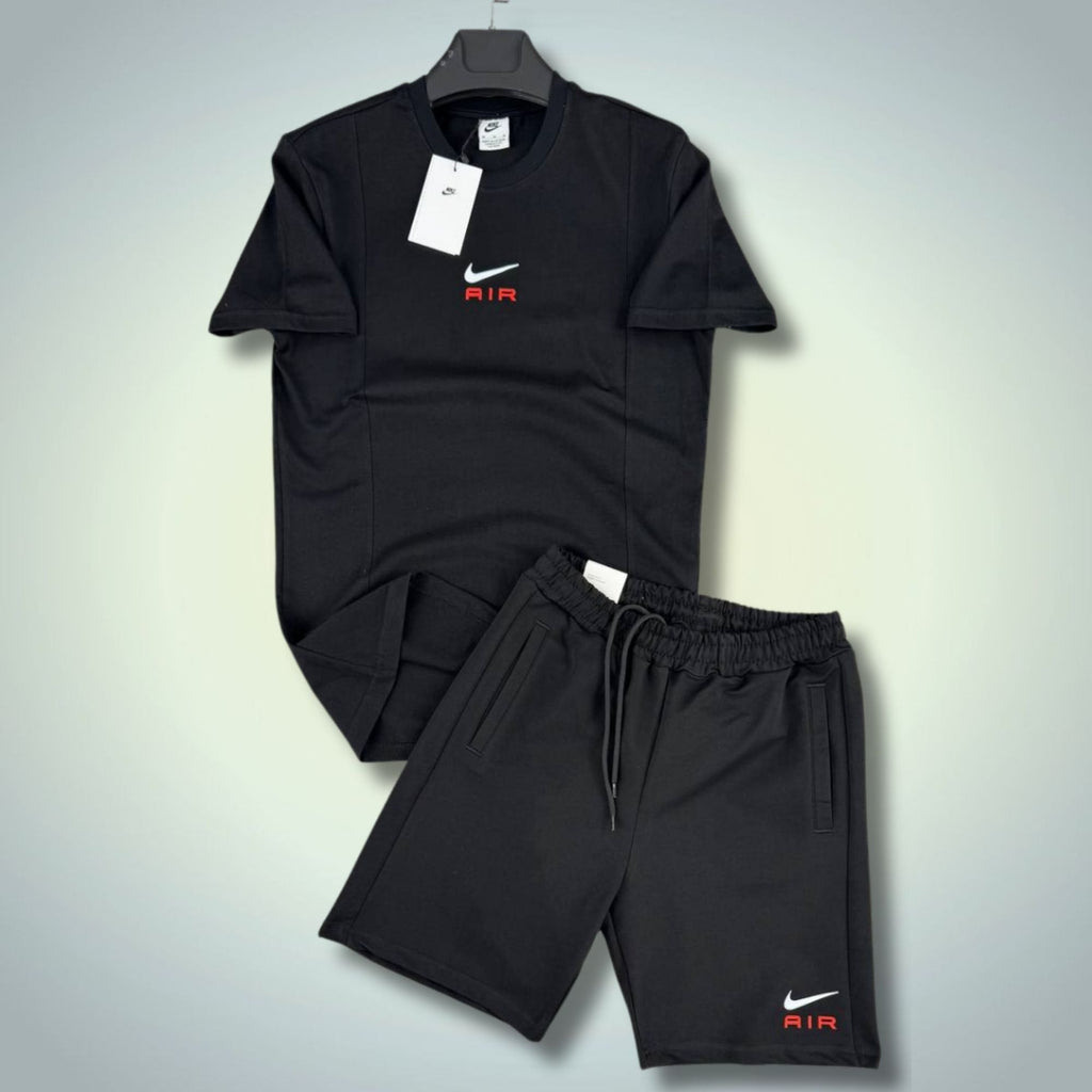 Nike Air męski krótki zestaw sportowy, czarny. Premium jakość