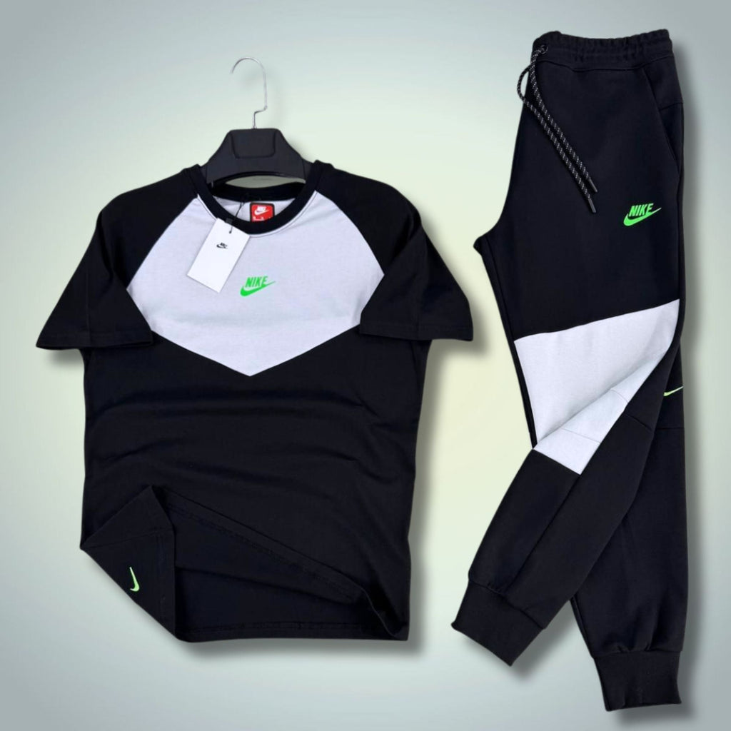 Nike Tech Fleece męski letni zestaw sportowy, czarno-biały. 2026. Premium jakość