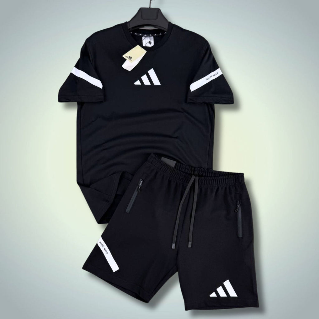 Adidas Z.N.E. męski krótki zestaw sportowy, czarny. Premium jakość