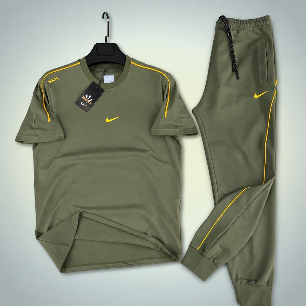 Nike Nocta męski letni dres sportowy, oliwkowy. Premium jakość