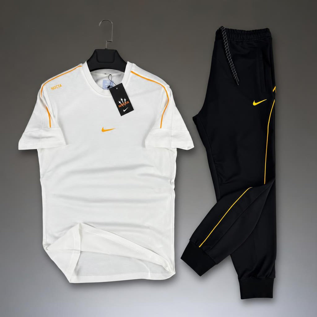 Nike Nocta męski letni dres sportowy, Biało-czarny. Premium jakość