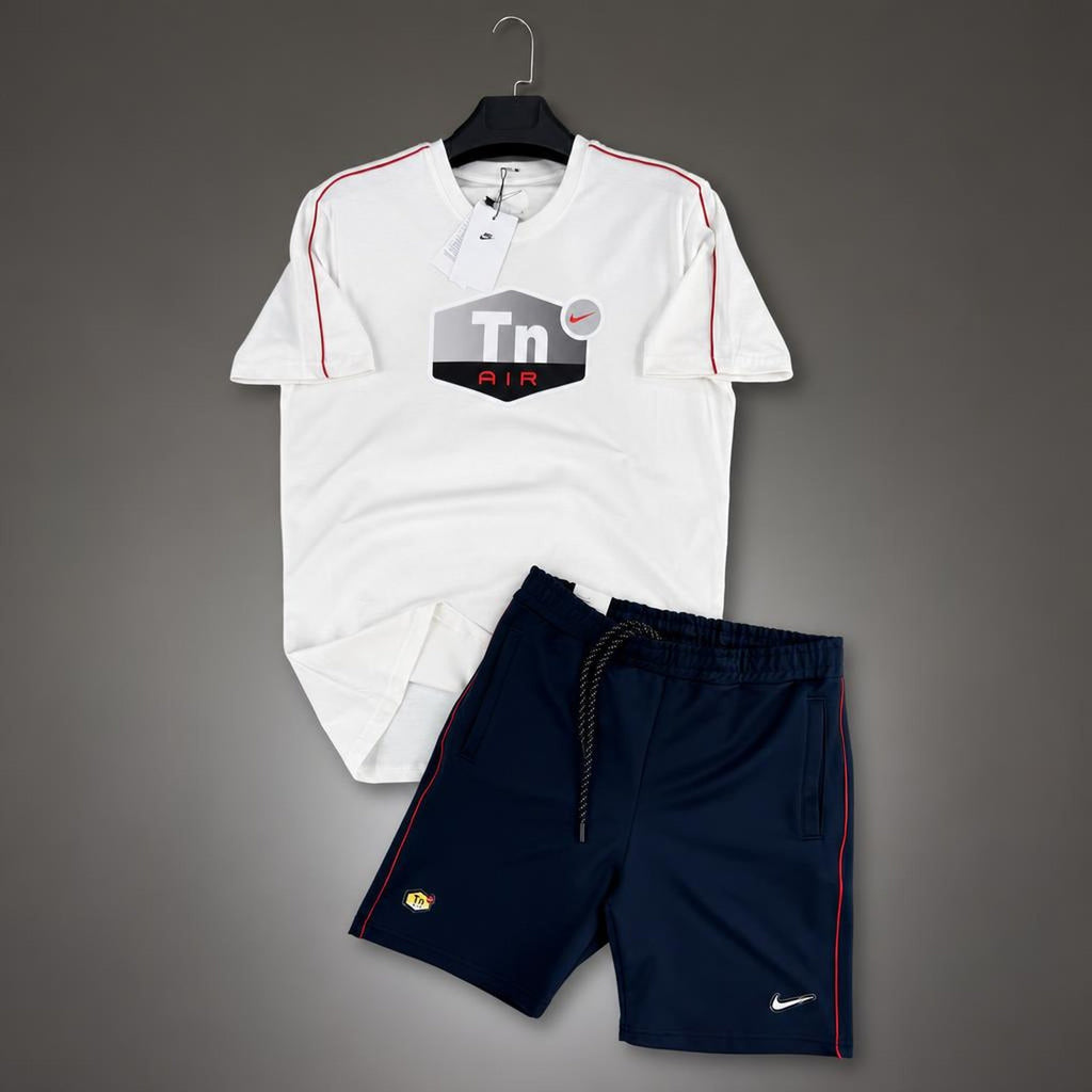 Nike TN Big Logo męski krótki dres sportowy, biało-granatowy. Premium jakość