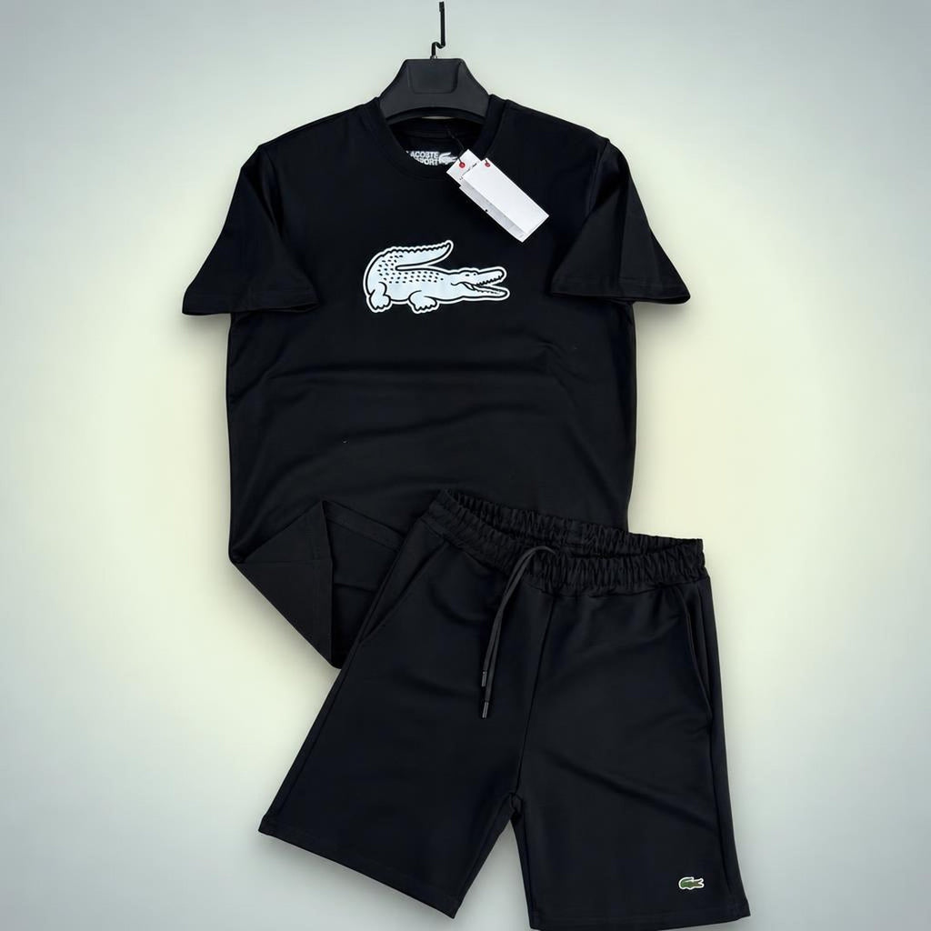 Lacoste Big Logo męski krótki dres sportowy, czarny. Premium jakość