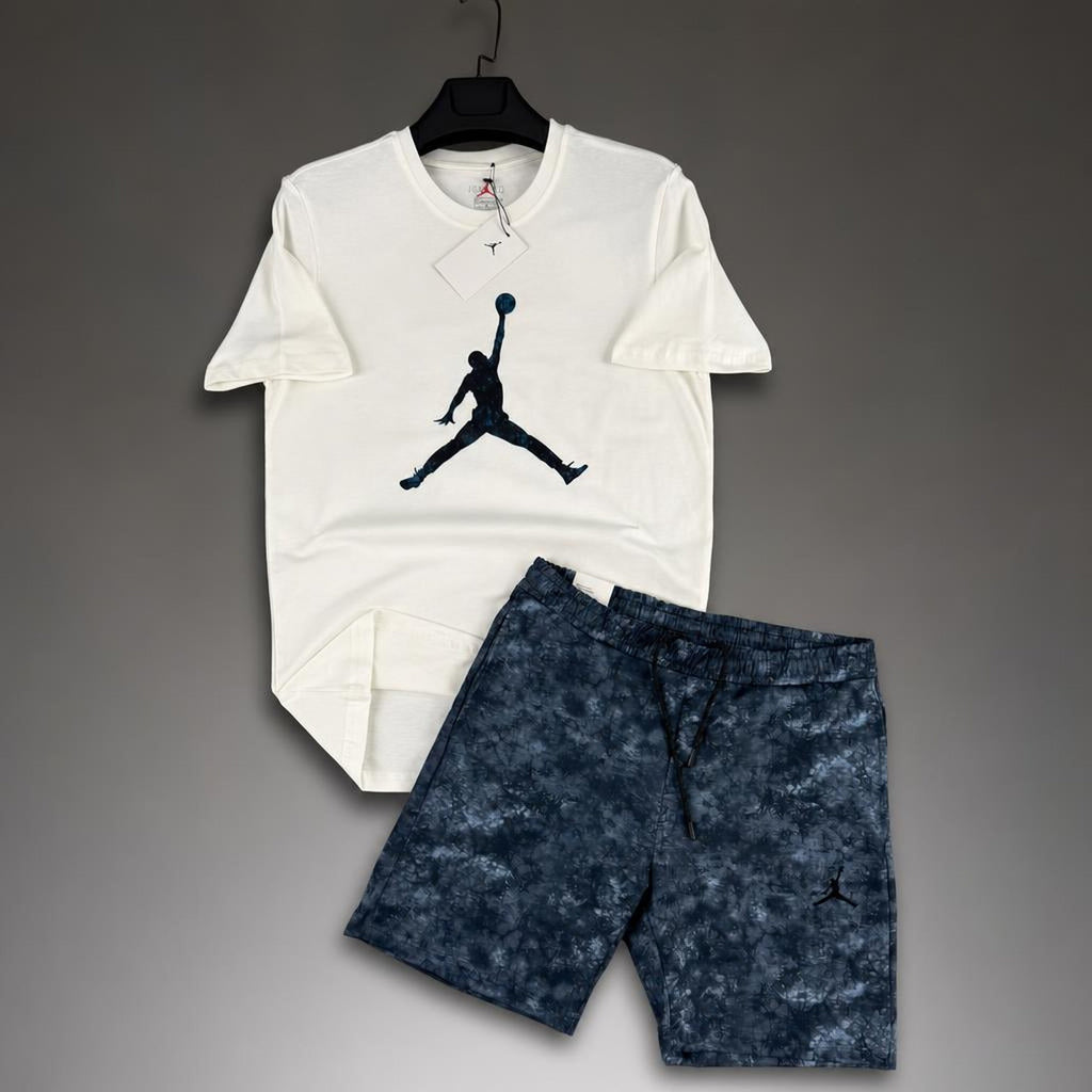 Jordan Big Logo męski krótki dres sportowy, Biało-szary. Premium jakość
